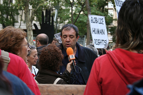 Manifestación contra las deportaciones de inmigrantes subsaharianos