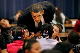 Obama, con un grupo de escolares